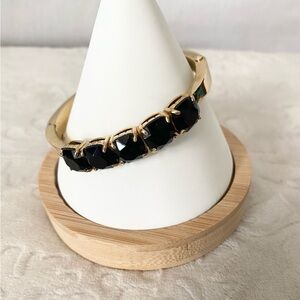 Kate Spade black faux gems hinge bracelet
